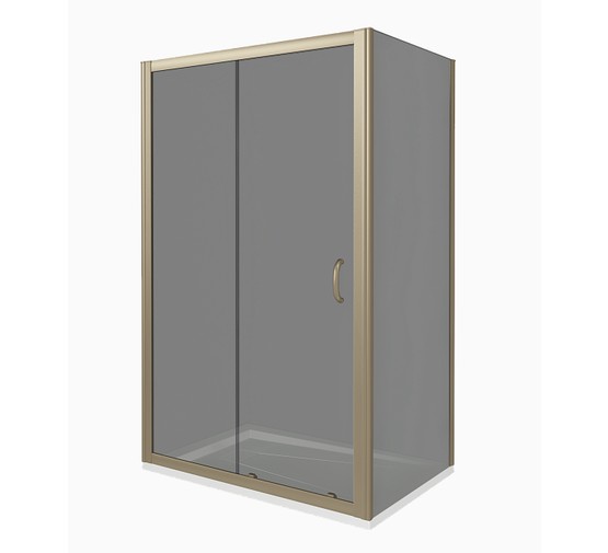 Душевой угол GOOD DOOR Jazze WTW-110-B-BR+SP-80-B-BR 1100x800 бронза,тонир. стекло 