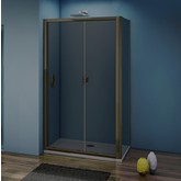 Душевой угол GOOD DOOR Jazze WTW-110-B-BR+SP-80-B-BR 1100x800 бронза,тонир. стекло 