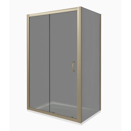 Душевой угол GOOD DOOR Jazze WTW-110-B-BR+SP-90-B-BR 1100x900 бронза,тонир. стекло 