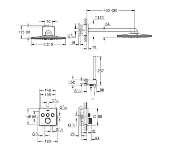 Душевая система Grohe SmartControl Concealed 34712000 со смесителем хром