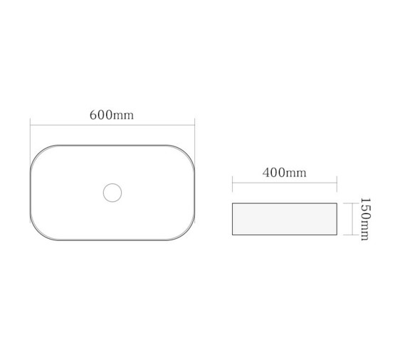 Раковина чаша SantiLine SL-1017MB 60 см черный матовый