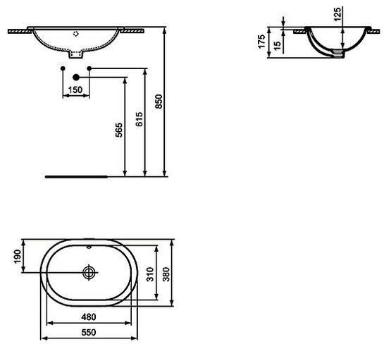 Раковина встраиваемая Ideal Standart Connect E504801 55 см