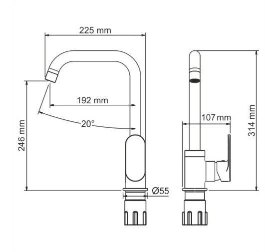 Смеситель для кухни Wasserkraft Mindel 8507 белый