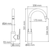 Смеситель для кухни Wasserkraft Aisch 5507 золото