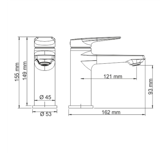 Смеситель для раковины Wasserkraft Wiese 8403 графит