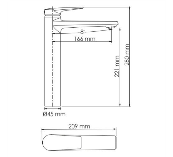 Смеситель для раковины Wasserkraft Wiese 8403H графит