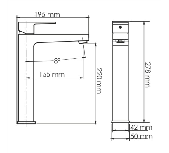 Смеситель для раковины Wasserkraft Abens 2003H черный