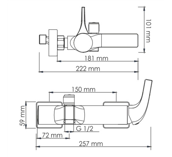 Смеситель для ванны Wasserkraft Sauer 7101 золото