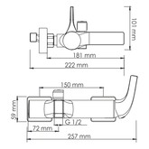 Смеситель для ванны Wasserkraft Sauer 7101 золото