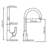 Смеситель для кухни Wasserkraft Sauer 7100 золото