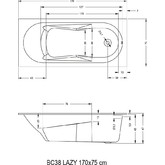 Акриловая ванна Riho Lazy R 170x75