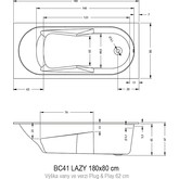 Акриловая ванна Riho Lazy L 180x80