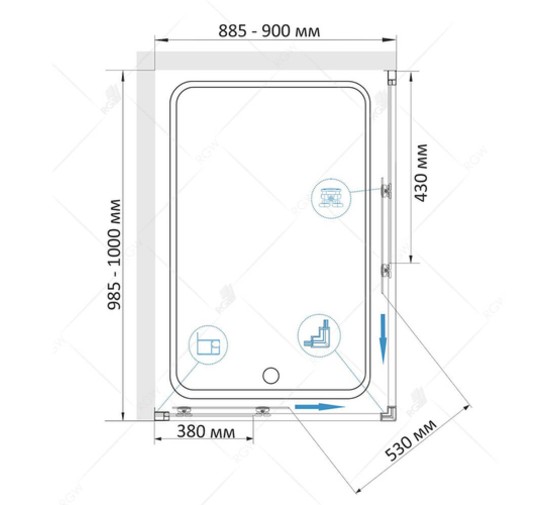 Душевой угол RGW Classic CL-44B 1000x900 черный,прозр.стекло 