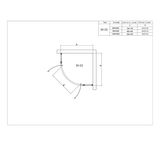 Душевой угол RGW STILVOLL SV-53B 800x800 черный,прозр.стекло 