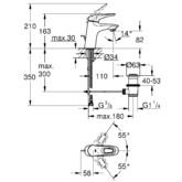 Смеситель для раковины Grohe Eurostyle New 33558003 с д/к