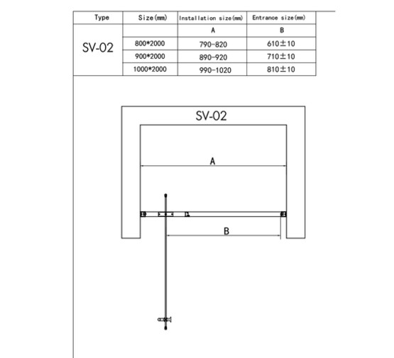 Душевая дверь RGW Stilvoll SV-02B 800x2000 черный, прозр.стекло