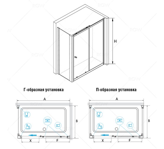 Душевой угол RGW Classic CL-45 1000x700 хром,прозр.стекло 