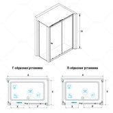 Душевой угол RGW Classic CL-45 1000x700 хром,прозр.стекло 