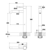 Смеситель для раковины Whitecross Y1212CR высокий хром