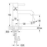 Смеситель для раковины Omnires Y Y1210NBLGL черный/золото