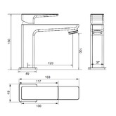 Смеситель для раковины Omnires Parma PM7411IN с д/к хром матовый