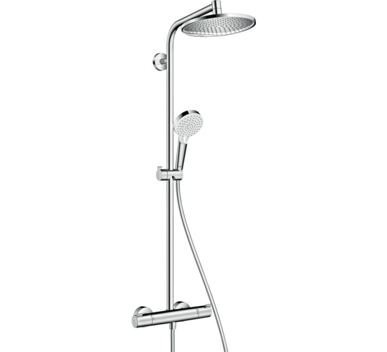 Душевая система HANSGROHE Crometta S 240 1jet Showerpipe EcoSmart 27268000  со смесителем термостат
