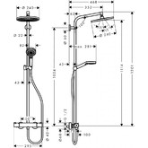 Душевая система HANSGROHE Crometta S 240 1jet Showerpipe EcoSmart 27268000  со смесителем термостат
