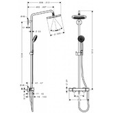 Душевая система HANSGROHE Croma 220 Showerpipe EcoSmart 27188000 термостат