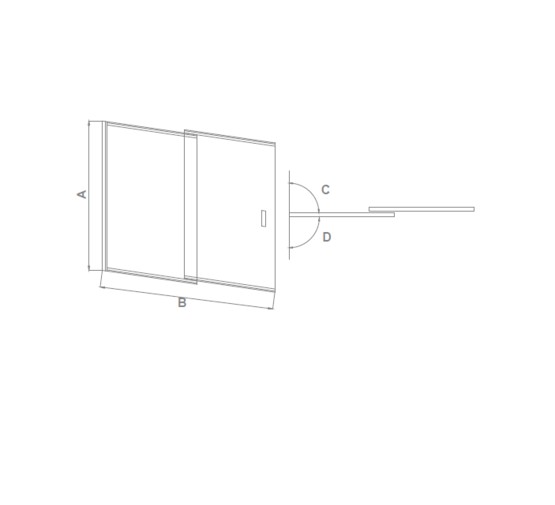 Шторка для ванны Good Door Screen SL-100-C-B 1000х1400 черный, прозрачное стекло