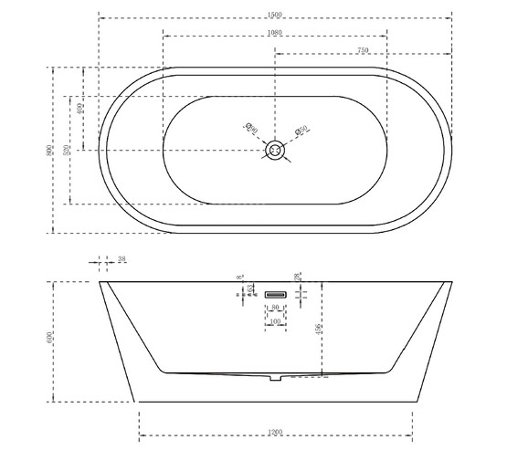 Акриловая ванна Abber AB9203-1,5 150x80