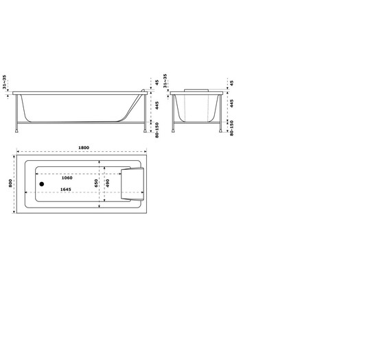 Акриловая ванна Jacob Delafon Sofa E60516RU-00 180x80