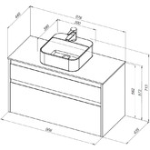 Тумба подвесная Aquanet Nova Lite 100 2 ящика дуб рошелье