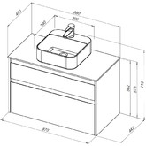 Тумба подвесная Aquanet Nova Lite 90 2 ящика дуб рошелье