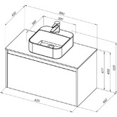 Тумба подвесная Aquanet Nova Lite 90 1 ящик дуб рошелье