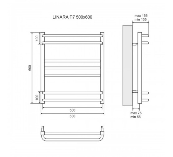 Полотенцесушитель водяной Lemark Linara 500x600 П7