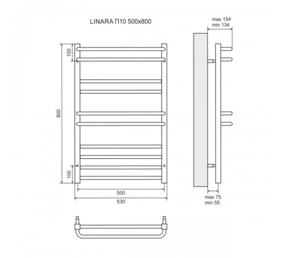 Полотенцесушитель водяной Lemark Linara 500x800 П10