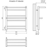 Полотенцесушитель водяной Lemark Pramen 500x600 П7 хром