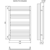 Полотенцесушитель водяной Lemark Mars 500x800 П10 хром