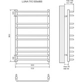 Полотенцесушитель электрический Lemark Luna 500x800 П10 хром