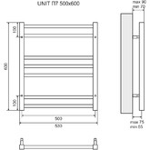 Полотенцесушитель водяной Lemark Unit 500x600 П7 хром