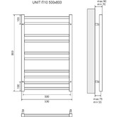 Полотенцесушитель водяной Lemark Unit 500x800 П10 черный