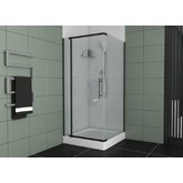 Душевой угол Bravat Black Line 900x900 черный, прозрачное стекло