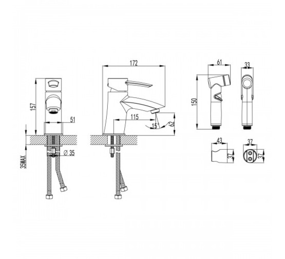 Смеситель для раковины Lemark Atlantiss LM3216C