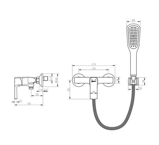 Смеситель для душа Lemark Ursus LM7203BL черный