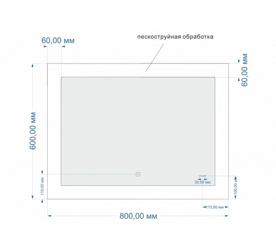 Зеркало Cersanit LED 030 DESIGN 80 800x600