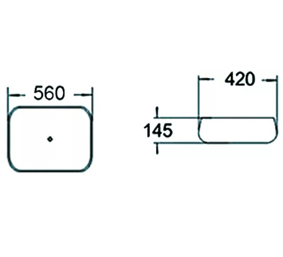 Раковина чаша SantiLine SL-1045 56 см белый