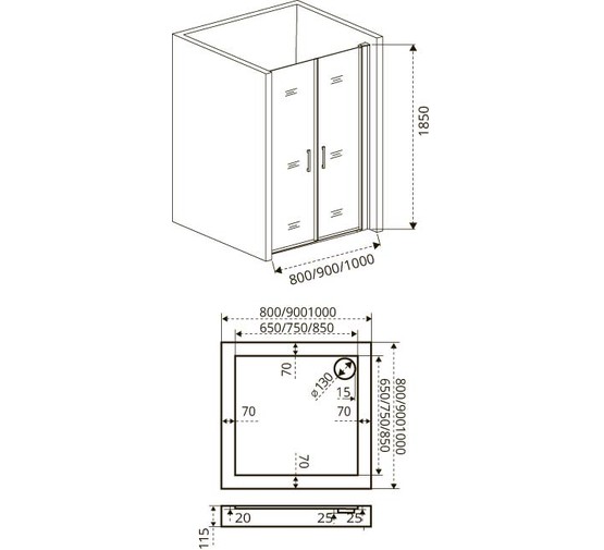 Душевая дверь GOOD DOOR Fantasy SD-80-C-CH 80 хром, стекло прозрачное