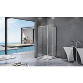 Душевой угол GOOD DOOR Idea CR-80-C-B 800x800 черный,прозр. стекло 