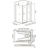 Душевой угол GOOD DOOR Fantasy WTW-100-С-CH -SP-80-C-CH 1000x800 хром, прозр.стекло