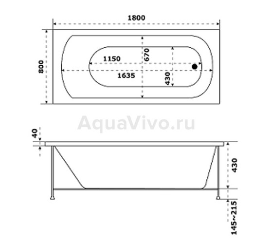 Акриловая ванна BAS PROfessional Нирвана 180x80